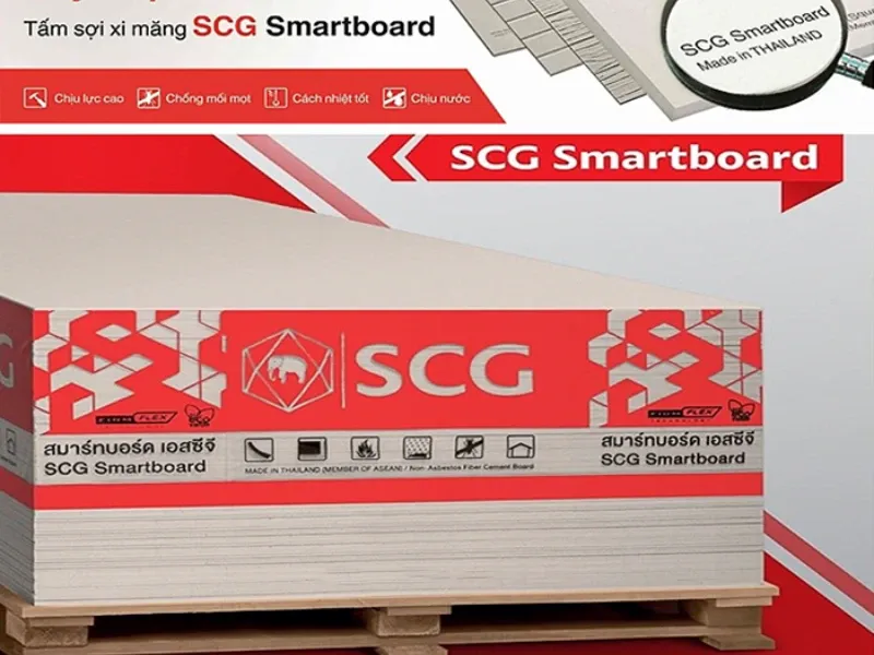 Tấm Xi Măng Cemboard Smartboard 1220 x 2440 x 18 mm 2 tấm Cemboard 18mm