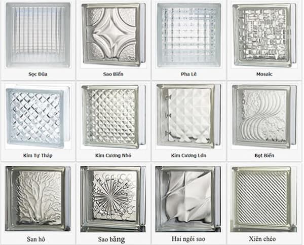 kích thước gạch kính