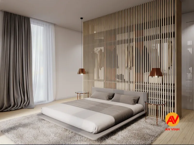 10+ Mẫu Vách Ngăn Phòng Ngủ Đẹp & Cách Âm Tốt 2 Vách ngăn phòng ngủ