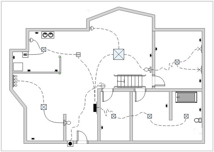 Sơ Đồ Đi Dây Điện Âm Tường Đúng Kỹ Thuật Nhất Hiện Nay 2 sơ đồ đi dây điện âm tường
