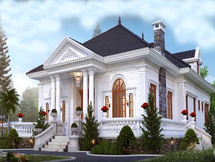 Top 21+ mẫu nhà cấp 4 kiểu Pháp sang trọng, đẹp hút hồn 8 nha cap 4 kieu phap 10