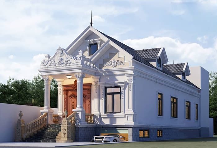 Top 21+ mẫu nhà cấp 4 kiểu Pháp sang trọng, đẹp hút hồn 9 nha cap 4 kieu phap 11