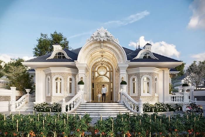 Top 21+ mẫu nhà cấp 4 kiểu Pháp sang trọng, đẹp hút hồn 5 nha cap 4 kieu phap 7