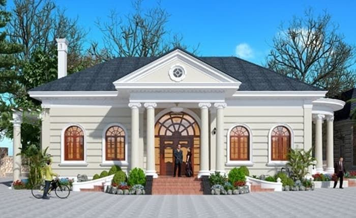 Top 21+ mẫu nhà cấp 4 kiểu Pháp sang trọng, đẹp hút hồn 7 nha cap 4 kieu phap 9