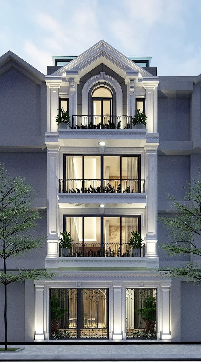 Top 10+ mẫu phào chỉ mặt tiền nhà ống giúp nâng tầm kiến trúc nhà của bạn 8 phao chi mat tien nha ong 6