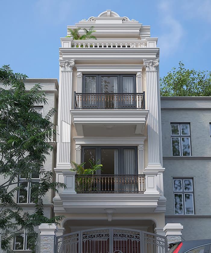 Top 10+ mẫu phào chỉ mặt tiền nhà ống giúp nâng tầm kiến trúc nhà của bạn 9 phao chi mat tien nha ong 7