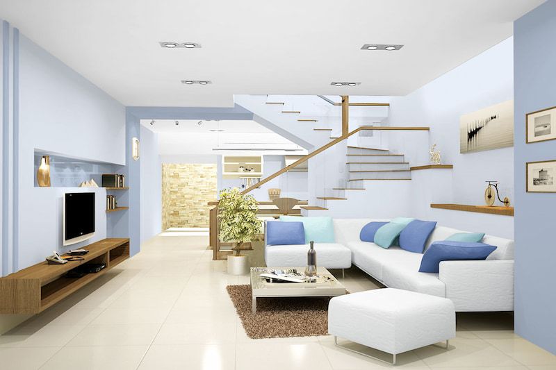 phối màu tường và gạch nền