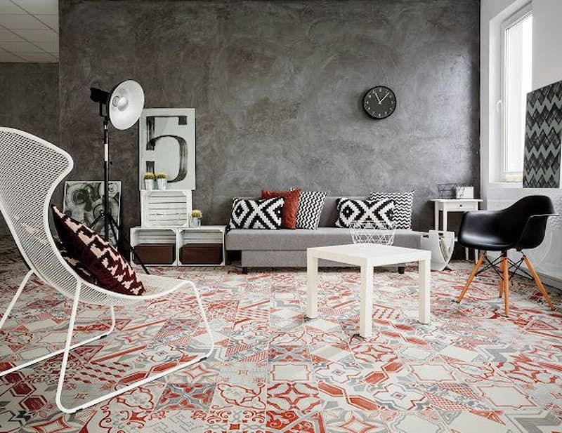 phối màu tường và gạch nền