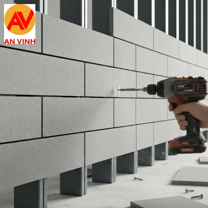 Bước 2: Lắp đặt và bắn vít tấm cemboard đúng cách